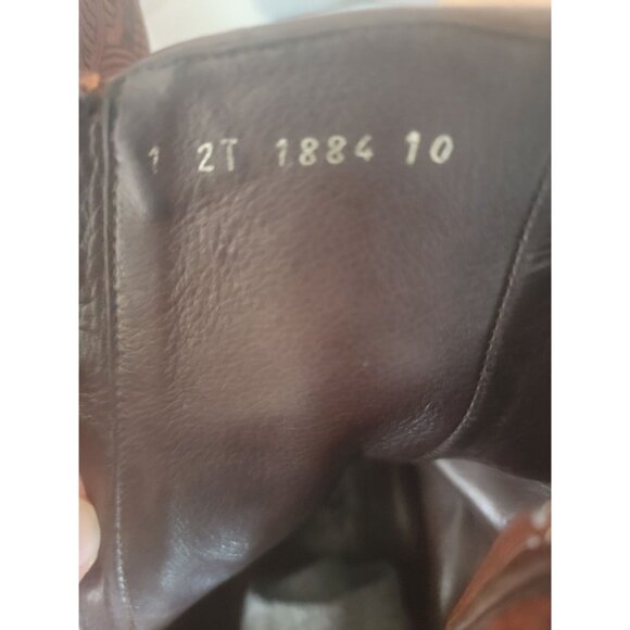 Prada Leather Boots 10 US 11 Brown Soft Flowers Cotto Embroidered - Picture 8 of 14